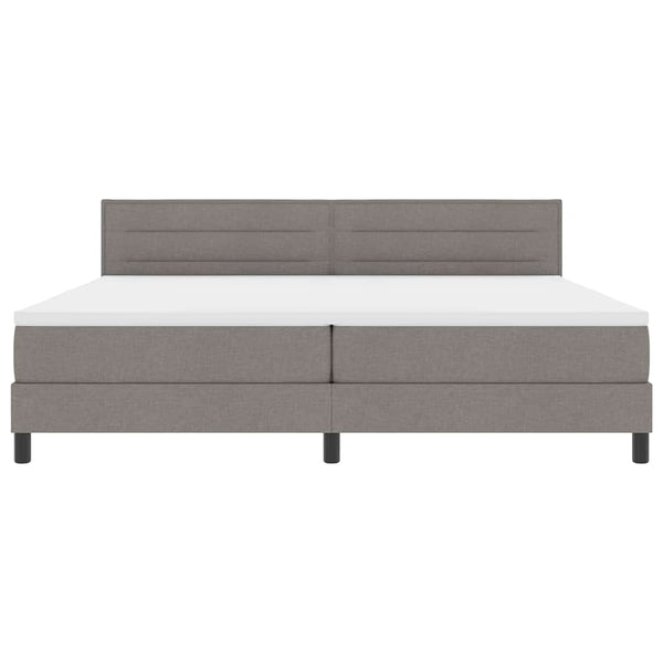 vidaXL Box Spring Bed with Mattress with LED Taupe 200 x 200 cm Fabric
