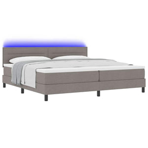 vidaXL Box Spring Bed with Mattress with LED Taupe 200 x 200 cm Fabric