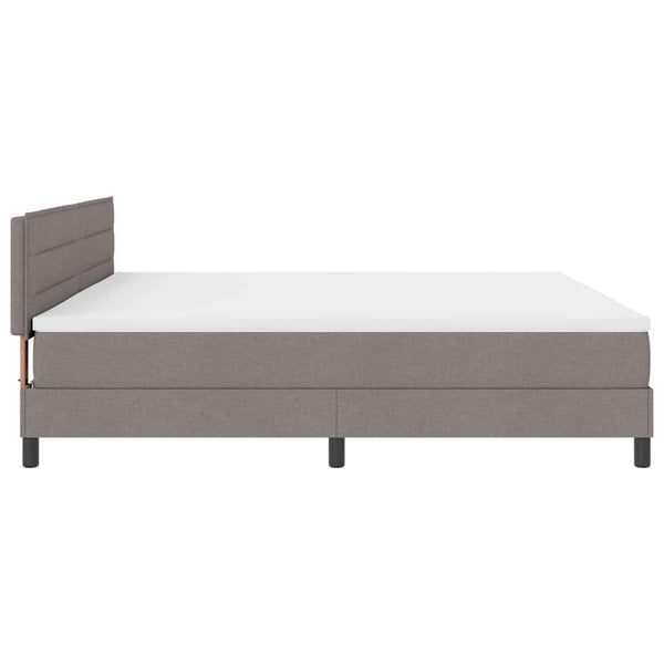 vidaXL Box Spring Bed with Mattress with LED Taupe 200 x 200 cm Fabric