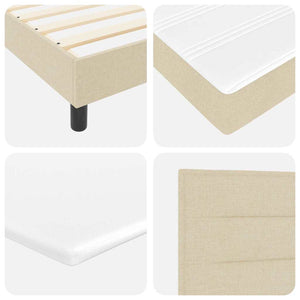vidaXL Box Spring Bed with Mattress with LED Cream 200 x 200 cm Fabric