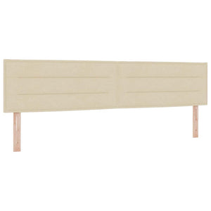 vidaXL Box Spring Bed with Mattress with LED Cream 200 x 200 cm Fabric