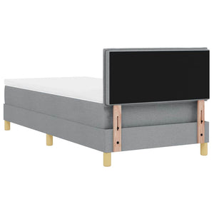 vidaXL LED Box Spring Bed with Headboard Light Gray 80 x 200 cm Fabric