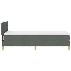 vidaXL LED Box Spring Bed with Pillows Dark Grey 80 x 200 cm Fabric