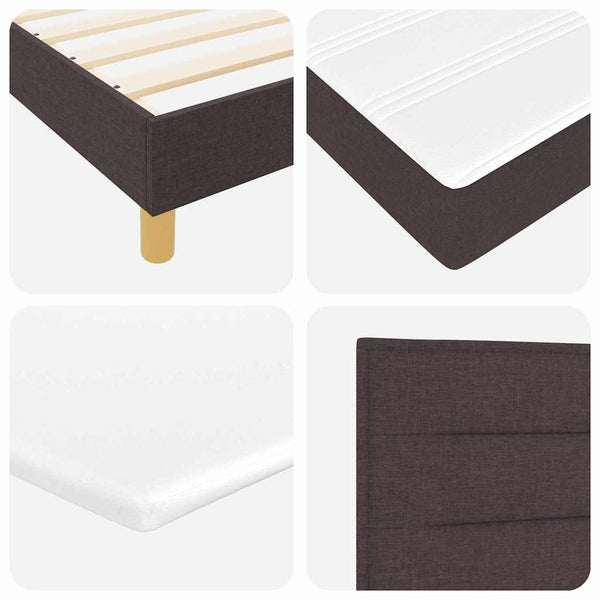 vidaXL LED Box Spring Bed with Headboard Dark Brown 80 x 200 cm Fabric