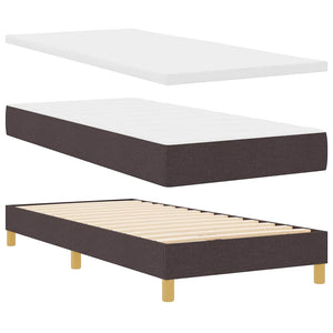 vidaXL LED Box Spring Bed with Headboard Dark Brown 80 x 200 cm Fabric