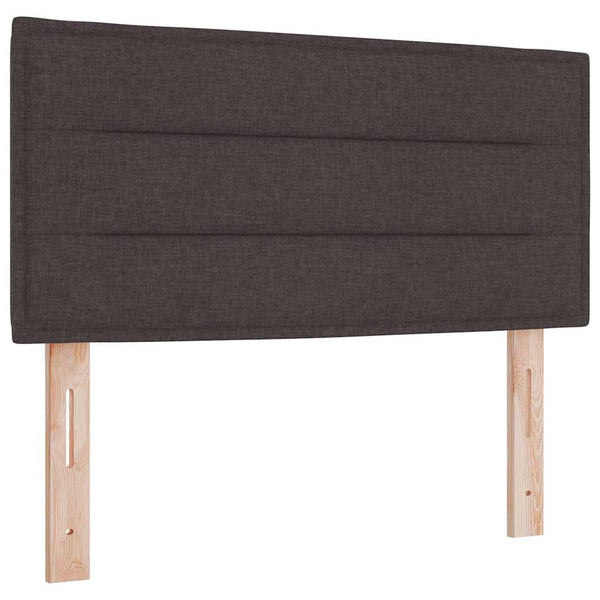vidaXL LED Box Spring Bed with Headboard Dark Brown 80 x 200 cm Fabric