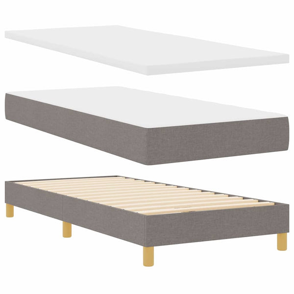 vidaXL LED Box Spring Bed with LED Strips Taupe 80 x 200 cm Fabric
