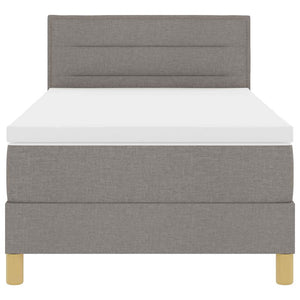 vidaXL LED Box Spring Bed with LED Strips Taupe 80 x 200 cm Fabric