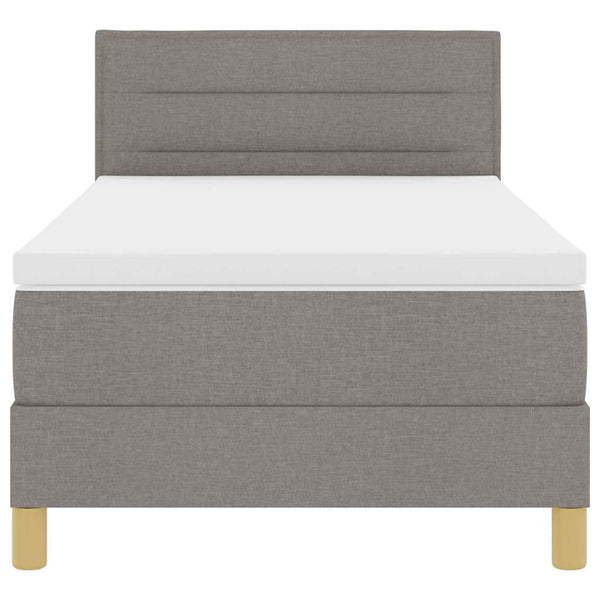 vidaXL LED Box Spring Bed with LED Strips Taupe 80 x 200 cm Fabric