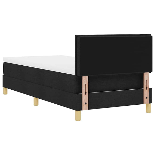 vidaXL LED Box Spring Bed with Headboard Black 100 x 200 cm Fabric