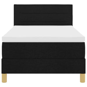 vidaXL LED Box Spring Bed with Headboard Black 100 x 200 cm Fabric