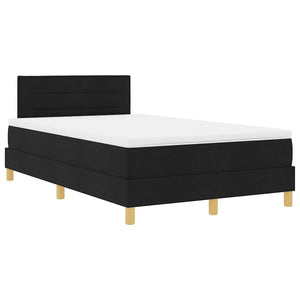 vidaXL LED Box Spring Bed with Headboard Black 120 x 190 cm Fabric