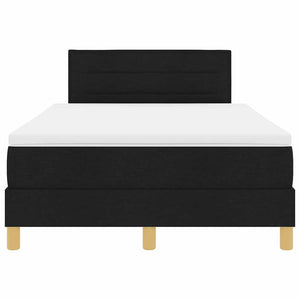 vidaXL LED Box Spring Bed with Headboard Black 120 x 190 cm Fabric