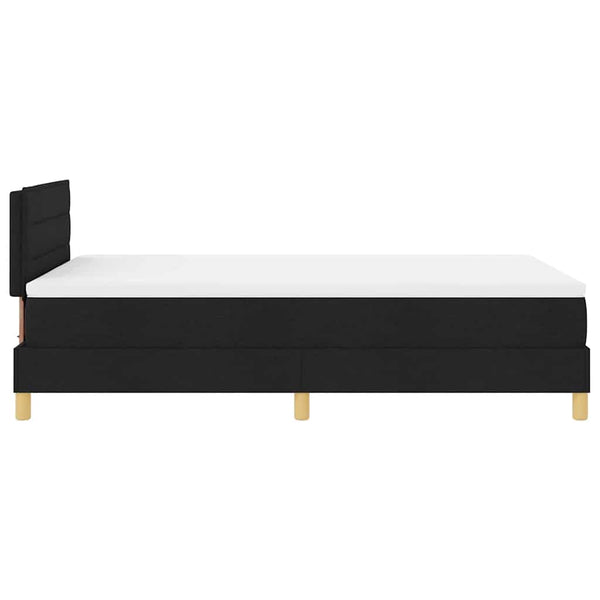 vidaXL LED Box Spring Bed with Headboard Black 120 x 190 cm Fabric