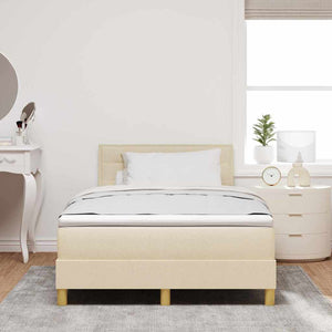 vidaXL LED Box Spring Bed with LED Light Strips Cream 120 x 190 cm Fabric
