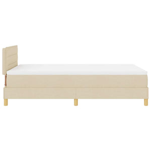 vidaXL LED Box Spring Bed with LED Light Strips Cream 120 x 190 cm Fabric