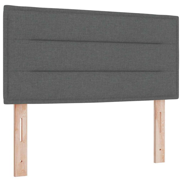 vidaXL LED Box Spring Bed with Headboard Dark Grey 120 x 200 cm Fabric