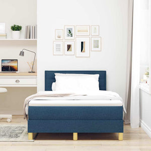vidaXL LED Box Spring Bed with LED Strips Blue 120 x 200 cm Fabric