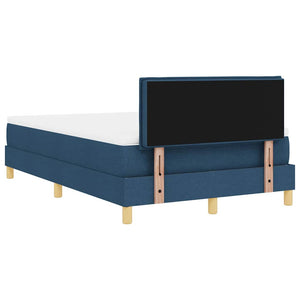 vidaXL LED Box Spring Bed with LED Strips Blue 120 x 200 cm Fabric