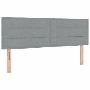 vidaXL LED Box Spring Bed with Headboard Light Gray 160 x 200 cm Fabric