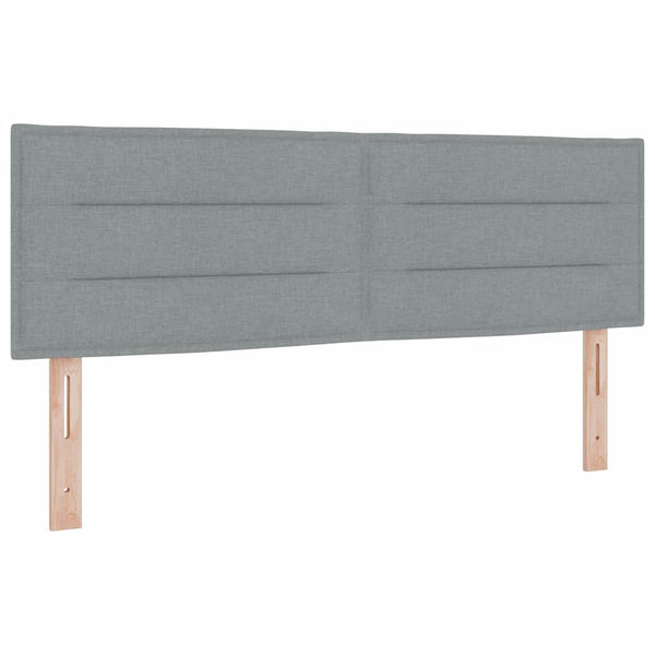 vidaXL LED Box Spring Bed with Headboard Light Gray 160 x 200 cm Fabric