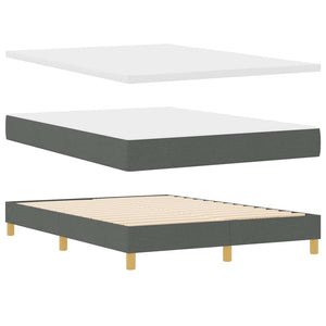 vidaXL LED Box Spring Bed with Headboard Dark Grey 160 x 200 cm Fabric