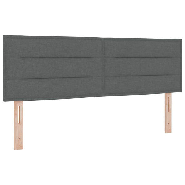 vidaXL LED Box Spring Bed with Headboard Dark Grey 160 x 200 cm Fabric