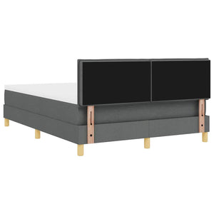 vidaXL LED Box Spring Bed with Headboard Dark Grey 160 x 200 cm Fabric