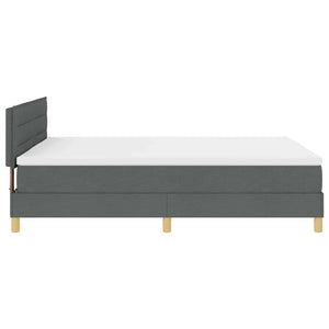 vidaXL LED Box Spring Bed with Headboard Dark Grey 160 x 200 cm Fabric