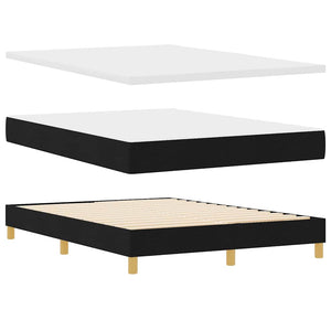 vidaXL LED Box Spring Bed with Headboard Black 160 x 200 cm Fabric