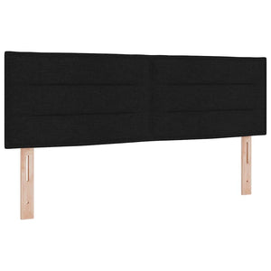 vidaXL LED Box Spring Bed with Headboard Black 160 x 200 cm Fabric
