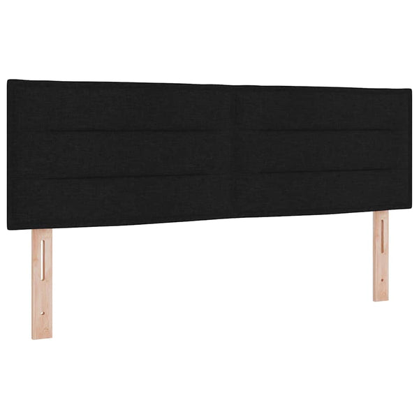 vidaXL LED Box Spring Bed with Headboard Black 160 x 200 cm Fabric