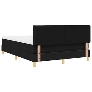 vidaXL LED Box Spring Bed with Headboard Black 160 x 200 cm Fabric
