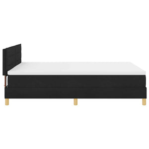 vidaXL LED Box Spring Bed with Headboard Black 160 x 200 cm Fabric