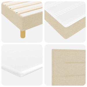 vidaXL LED Box Spring Bed with LED Strips Cream 160 x 200 cm Fabric