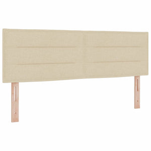 vidaXL LED Box Spring Bed with LED Strips Cream 160 x 200 cm Fabric