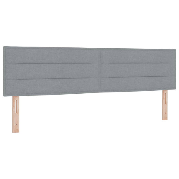vidaXL LED Box Spring Bed with Cushions Light Grey 180 x 200 cm Fabric