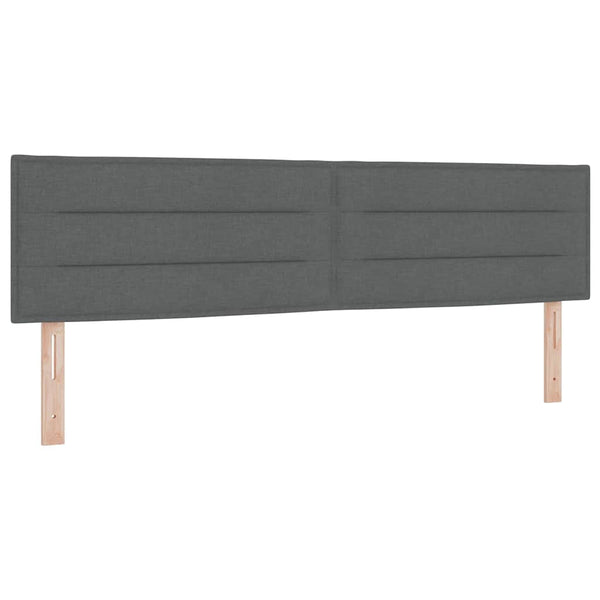 vidaXL LED Box Spring Bed with Headboard Dark Gray 180 x 200 cm Fabric