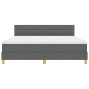 vidaXL LED Box Spring Bed with Headboard Dark Gray 180 x 200 cm Fabric