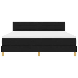 vidaXL LED Box Spring Bed with Headboard Black 180 x 200 cm Fabric