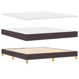 vidaXL LED Box Spring Bed with Headboard Dark Brown 180 x 200 cm Fabric