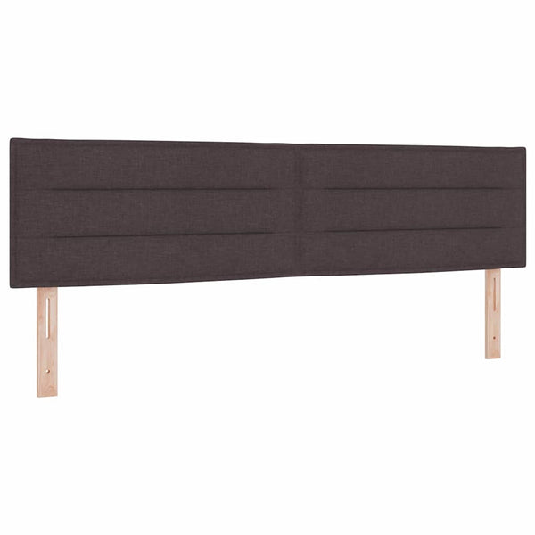 vidaXL LED Box Spring Bed with Headboard Dark Brown 180 x 200 cm Fabric
