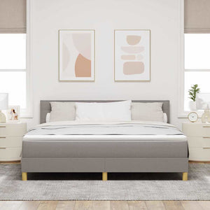 vidaXL LED Box Spring Bed with LED Strips Taupe 180 x 200 cm Fabric