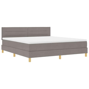 vidaXL LED Box Spring Bed with LED Strips Taupe 180 x 200 cm Fabric
