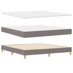 vidaXL LED Box Spring Bed with LED Strips Taupe 180 x 200 cm Fabric