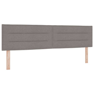 vidaXL LED Box Spring Bed with LED Strips Taupe 180 x 200 cm Fabric