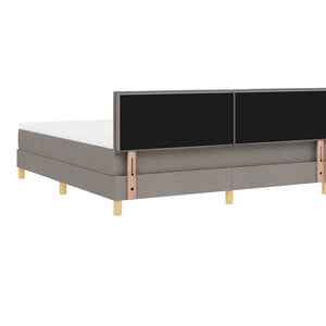 vidaXL LED Box Spring Bed with LED Strips Taupe 180 x 200 cm Fabric
