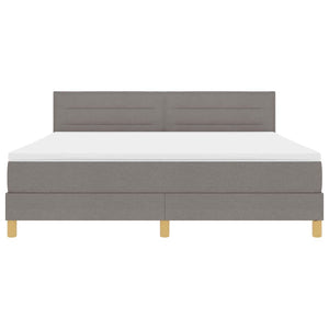 vidaXL LED Box Spring Bed with LED Strips Taupe 180 x 200 cm Fabric
