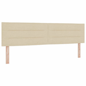 vidaXL LED Box Spring Bed with LED Strips Cream 180 x 200 cm Fabric