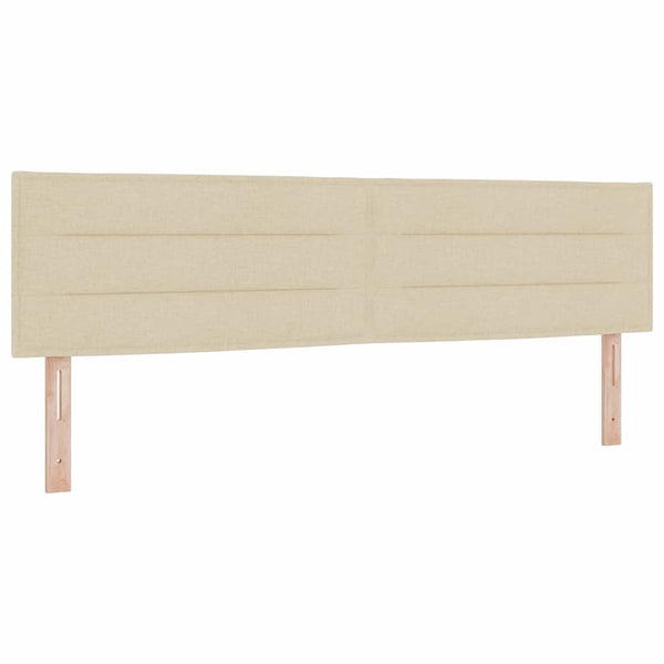 vidaXL LED Box Spring Bed with LED Strips Cream 180 x 200 cm Fabric